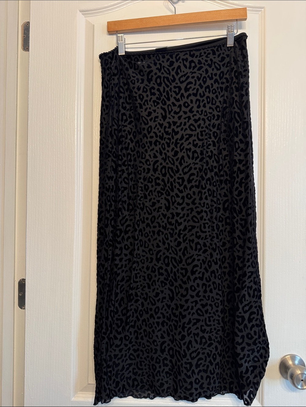 No Boundaries Black Animal-Print Maxi Skirt